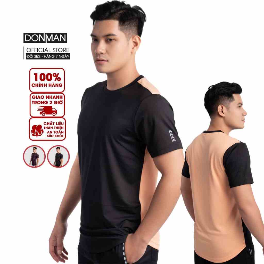 Áo thun nam Coolmax jersey thương hiệu DONMAN với Chất mềm mại trên da, khi mặc sẽ có cảm giác thoải mái vận động AT30