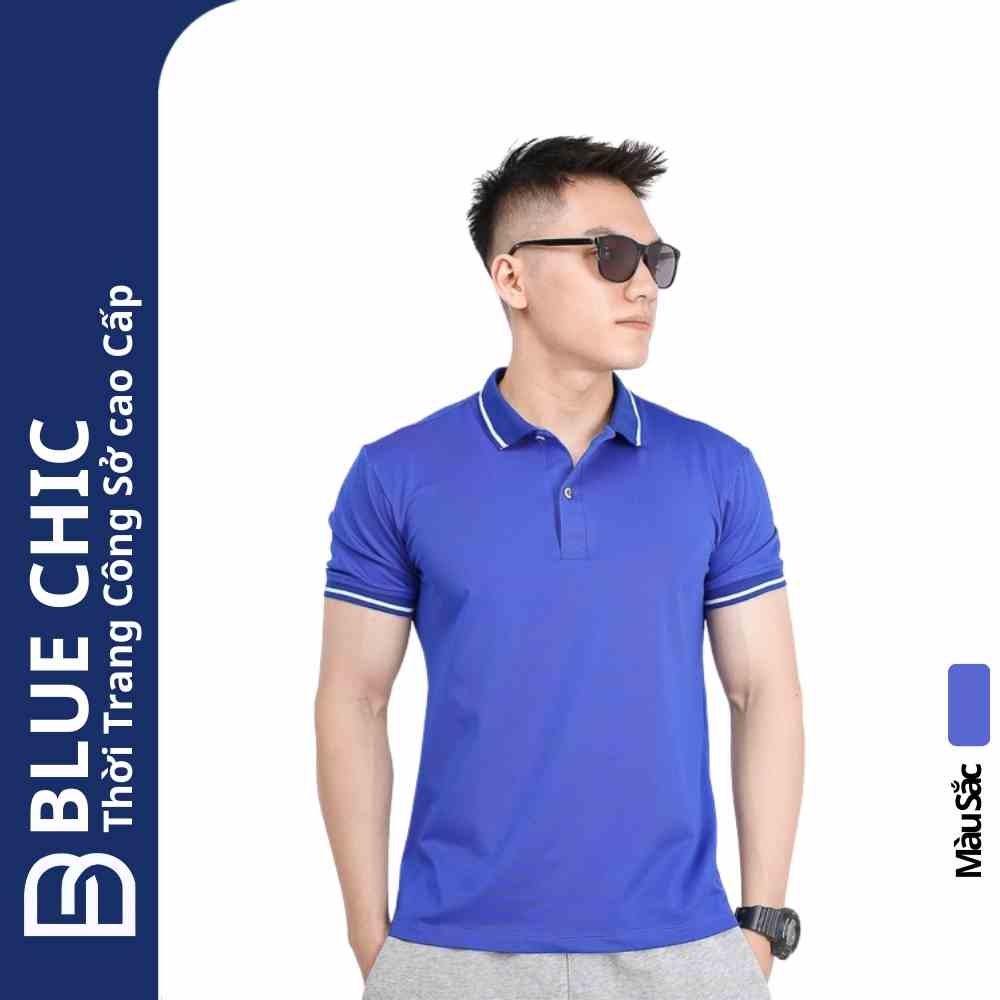 [Mã BMLTB200 giảm đến 100K đơn 499K] Áo Polo Nam BLUECHIC Cổ Bẻ Màu Xanh Coban Trẻ Trung Năng Động