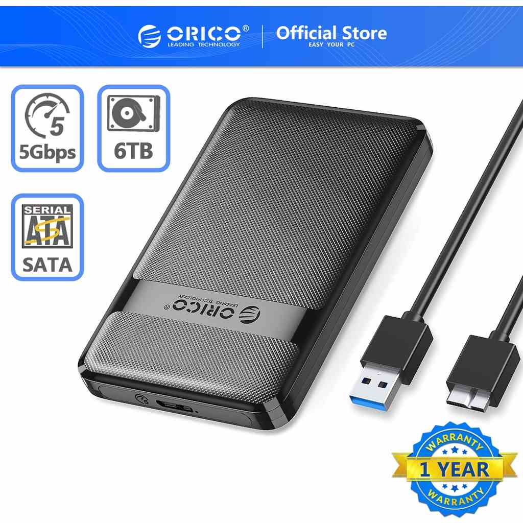 Hộp đựng ổ cứng ngoài ORICO HDD 2.5 inch SATA sang USB3.0 6Gbps Max USB-C Hỗ trợ tự động ngủ (2577U3-V1) chuyên dụng