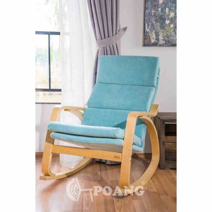 [Mã BMLTB35 giảm đến 35K đơn 99K] Ghế thư giãn | POANG | plywood óc chó/bạch dương | vải cotton | xanh | R67xS139xC86 cm