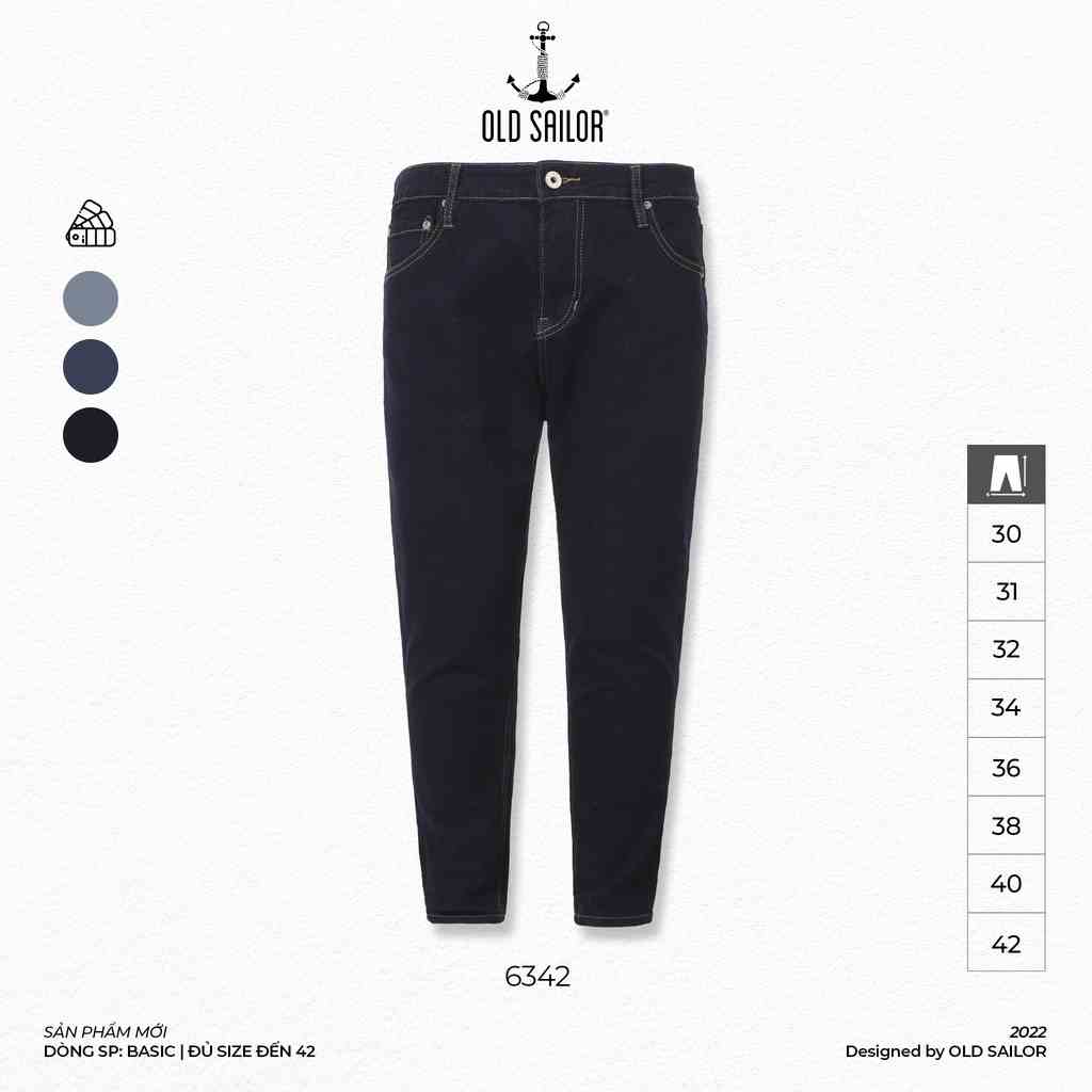 Quần Jean Nam Trơn OLD SAILOR Xanh Đậm Co Giãn Bigsize 55-130kg