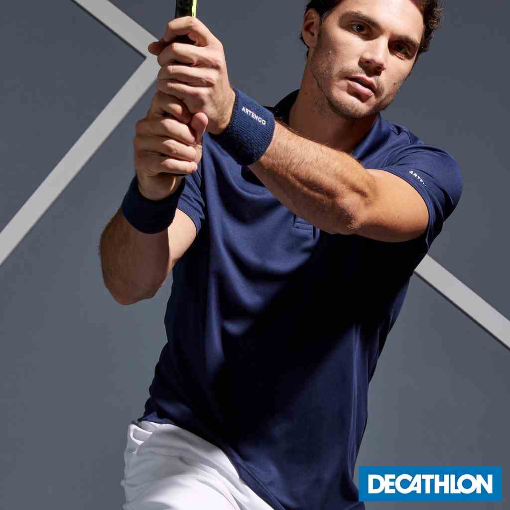 Áo thun polo chơi tennis, cầu lông, bóng bàn Dry 100  DECATHLON cho nam