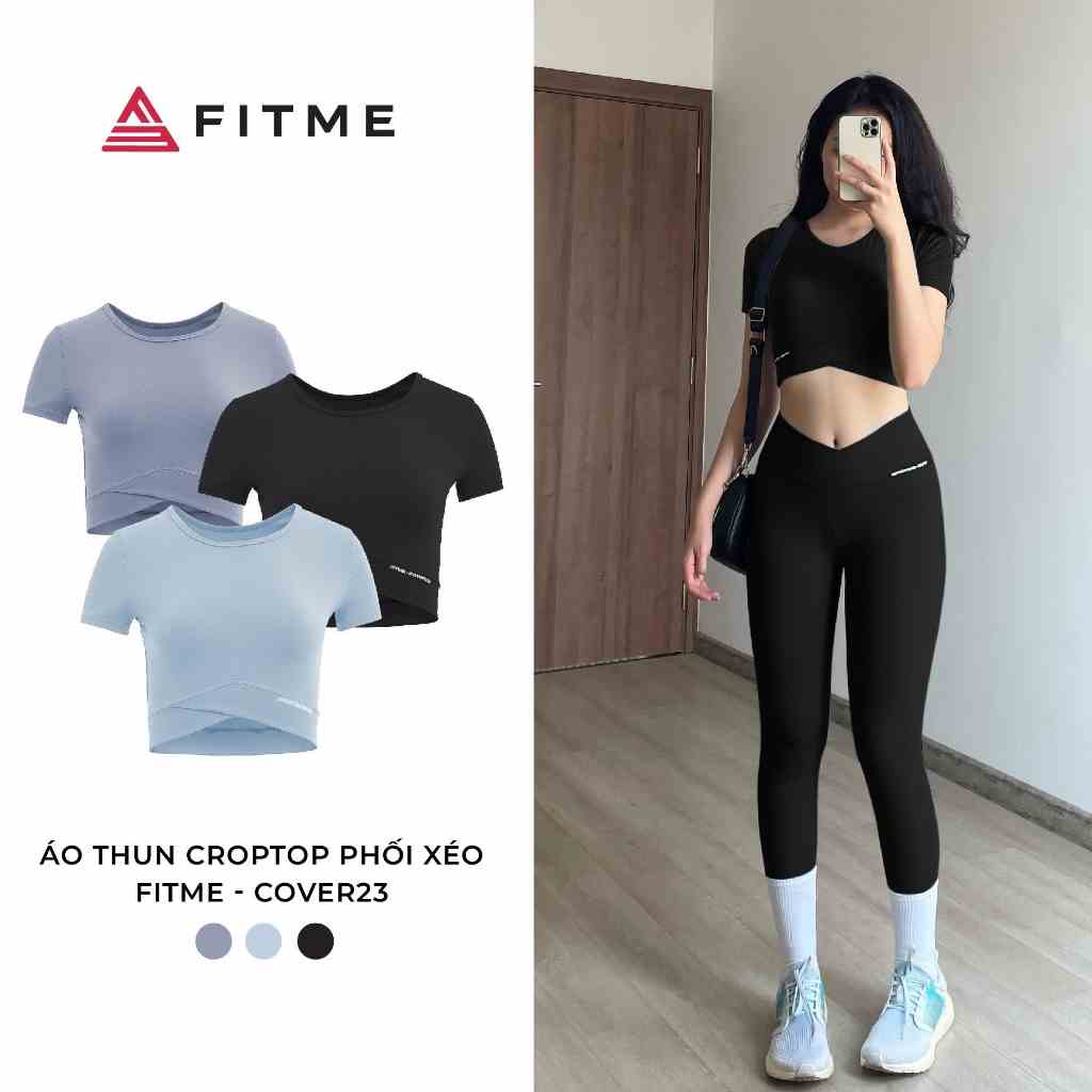 Áo croptop tập gym yoga Fitme Cover23 ôm body có tay form ôm thoáng mát thấm hút tốt - ACCV