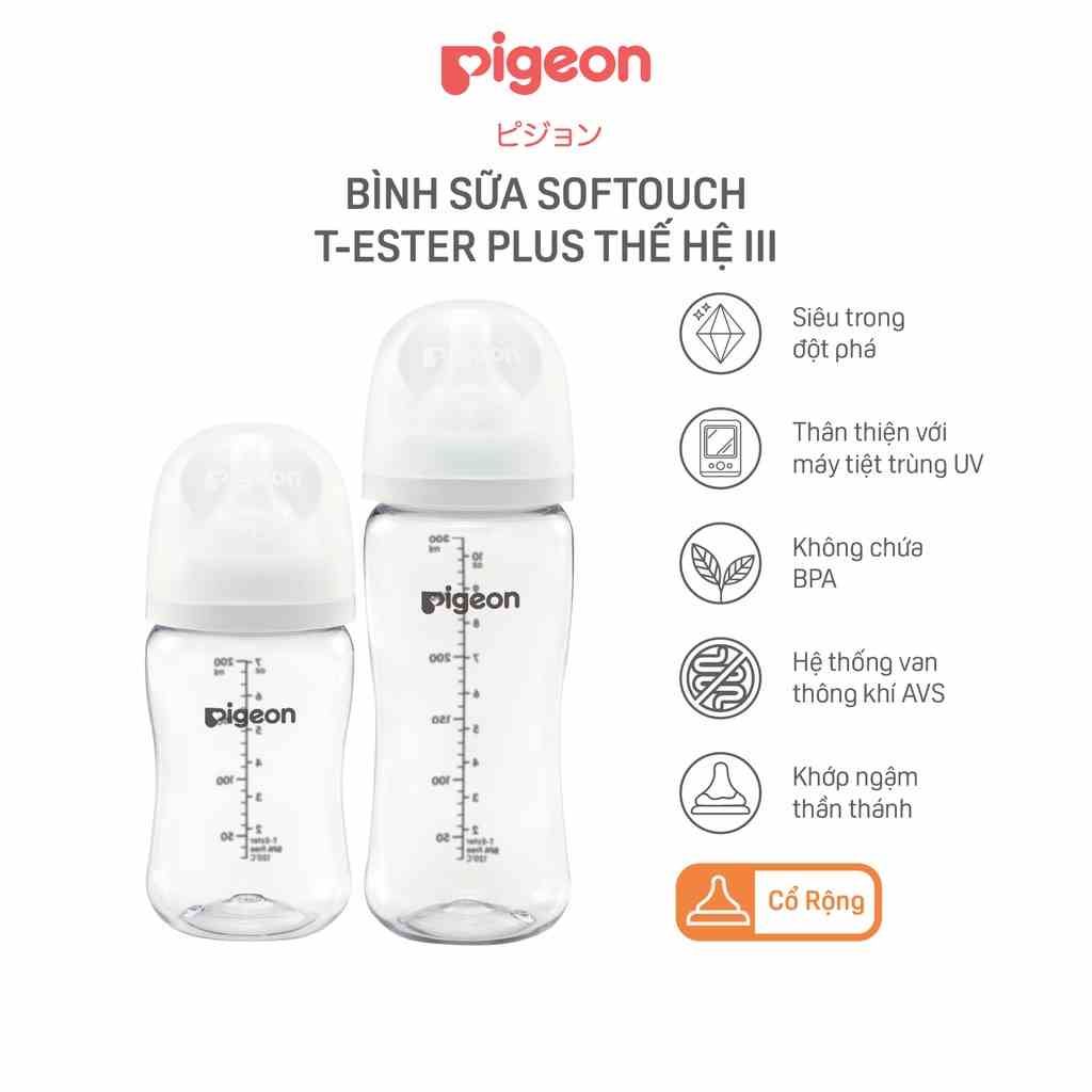 Bình Sữa Softouch T-Ester Plus Thế Hệ III 200ml/300ml