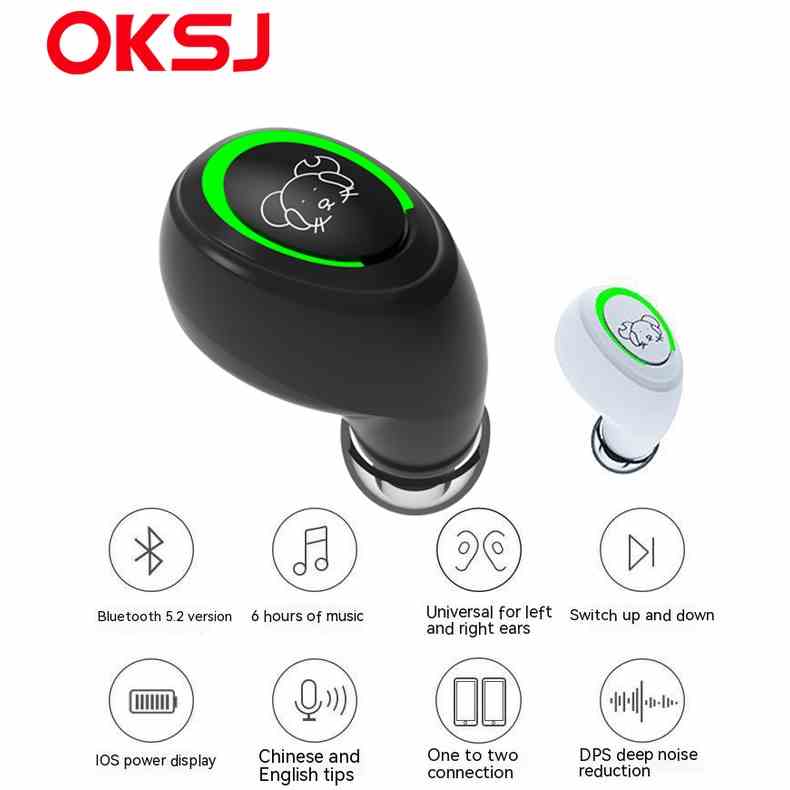 OKSJ-MD06 Tai Nghe Nhét Tai Bluetooth 5.2 Không Dây IPX5 Kèm Mic Chuyên Dụng Chơi Game TWS