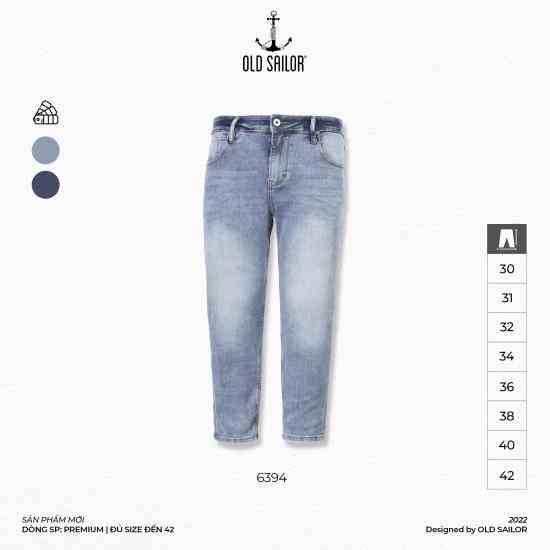 Quần Jean Nam Xanh Trơn OLD SAILOR BST Premium Aero Cool Form Skinny Bigsize 55-130kg