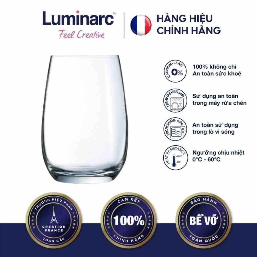 [Mã BMLTA35 giảm đến 35K đơn 99K] Bộ 6 Ly Cao Thuỷ Tinh Luminarc Maine 370ml - LUMAV2544