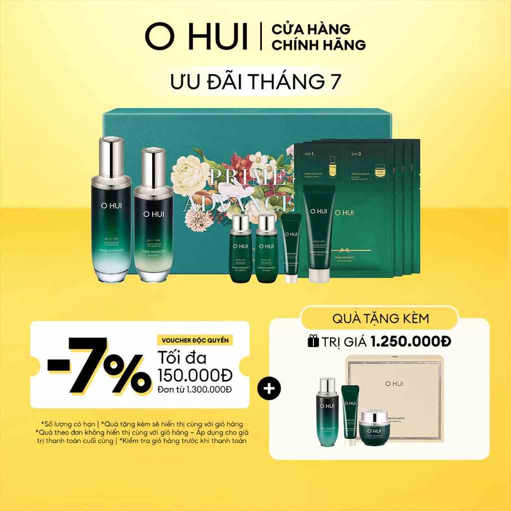 Bộ dưỡng chất toàn diện 7 món ngăn ngừa lão hóa sớm O HUI PRIME ADVANCER SET 360ML