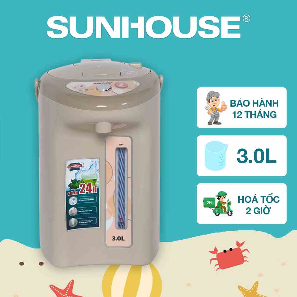 Bình thủy điện 3L SUNHOUSE SH1530 - Bảo hành chính hãng 12 tháng