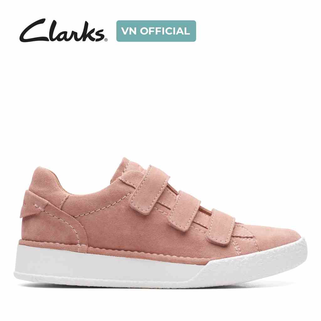 [Mã BMLTA35 giảm đến 35K đơn 99K] Giày Sneaker Da Nữ Clarks CraftCup Stap màu Hồng Trắng Da Lộn