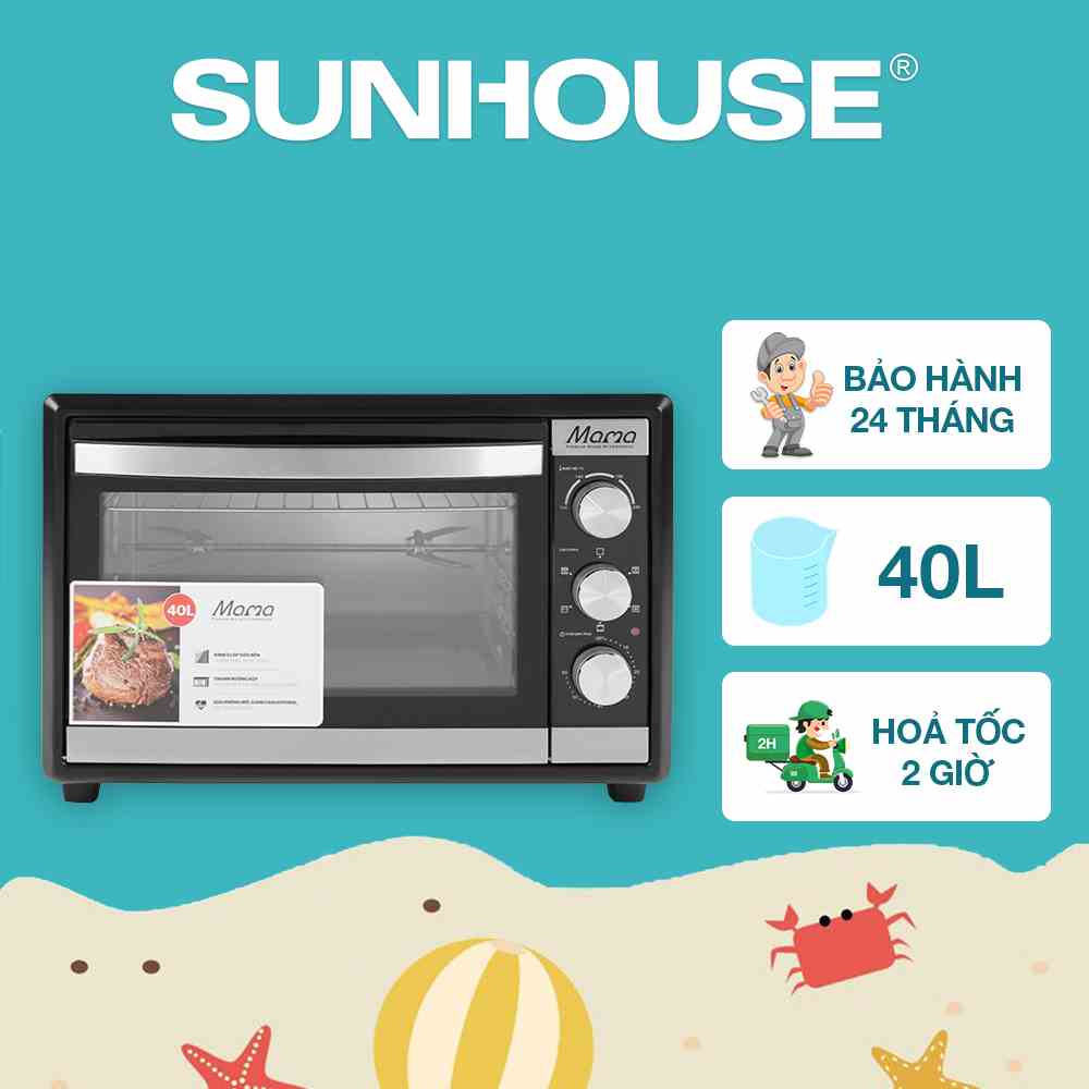 Lò nướng điện 40L SUNHOUSE MAMA SHD4240 - Bảo hành chính hãng 24 tháng