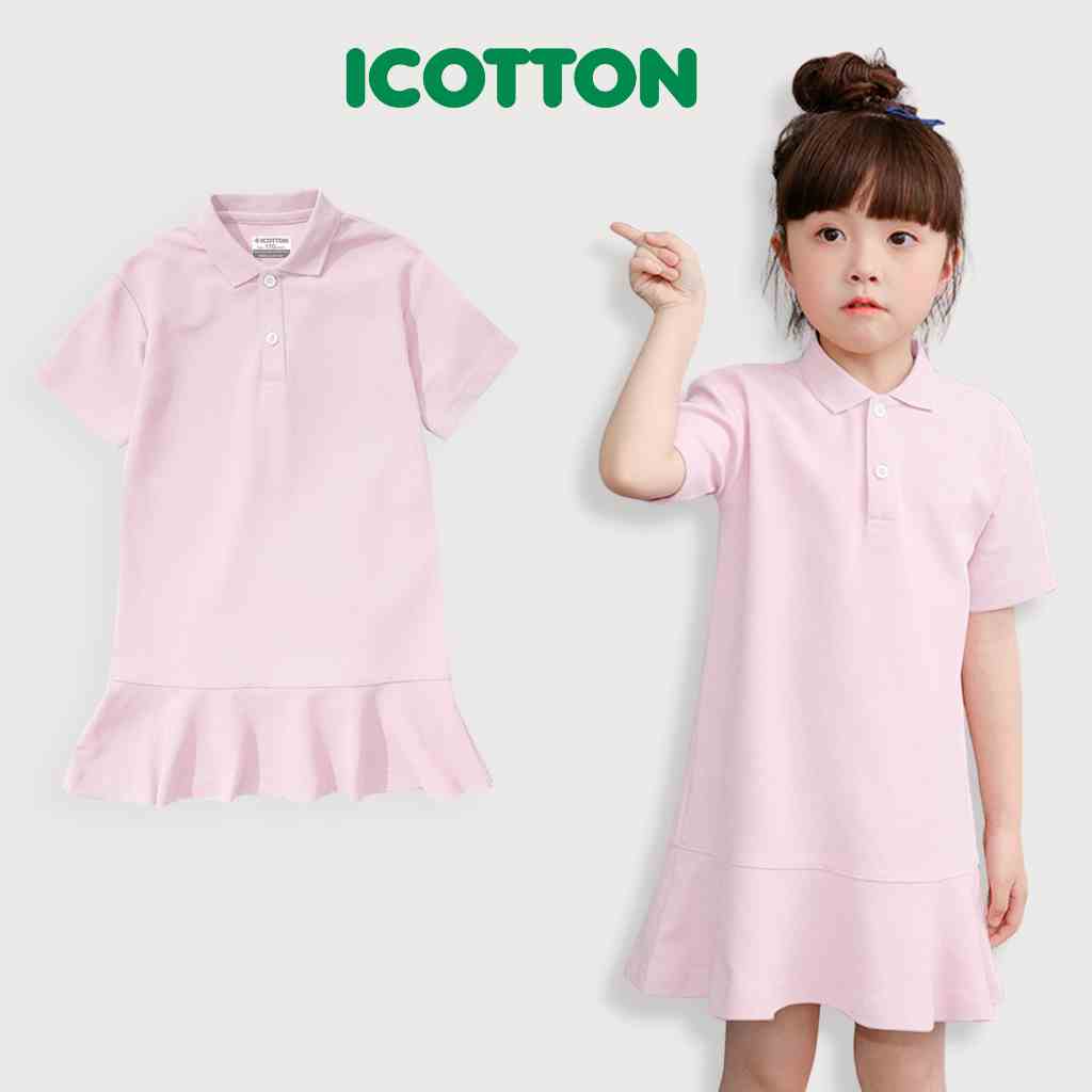 [Mã BMLTB35 giảm đến 35K đơn 99K] Váy liền thân bé gái Icotton đuôi cá cổ đức chất cotton 100%