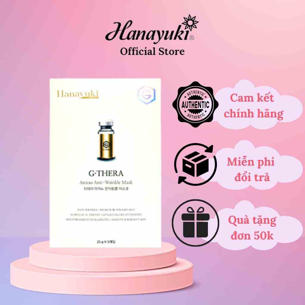 Mặt Nạ Hàn Quốc G Thera Amino Anti-Wrinkle Mask Giúp Giảm Nếp Nhăn Dưỡng Ẩm Hanayuki Chính Hãng 5 Miếng 125g