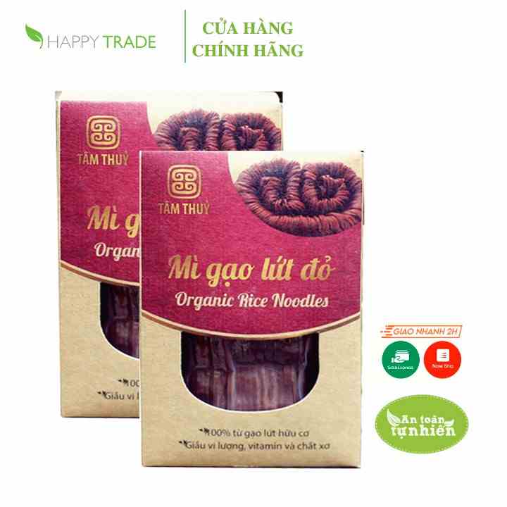 [Mã BMLTB200 giảm đến 100K đơn 499K] Combo 2 hộp mì gạo lứt đỏ sạch hữu cơ Tâm Thuỷ (400gr x 2)