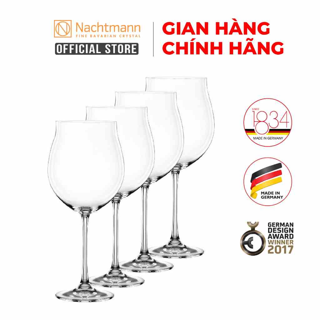 Bộ 4 ly vang đỏ Nachtmann Vivendi - Hàng chính hãng