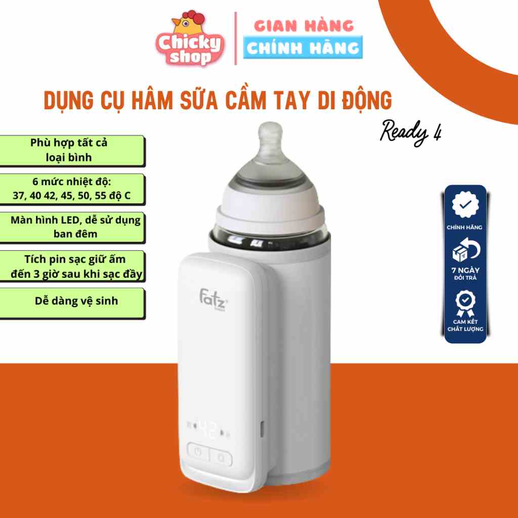 Dụng cụ hâm sữa cầm tay, di động, du lịch Ready 4 Fatzbaby FB3122WN