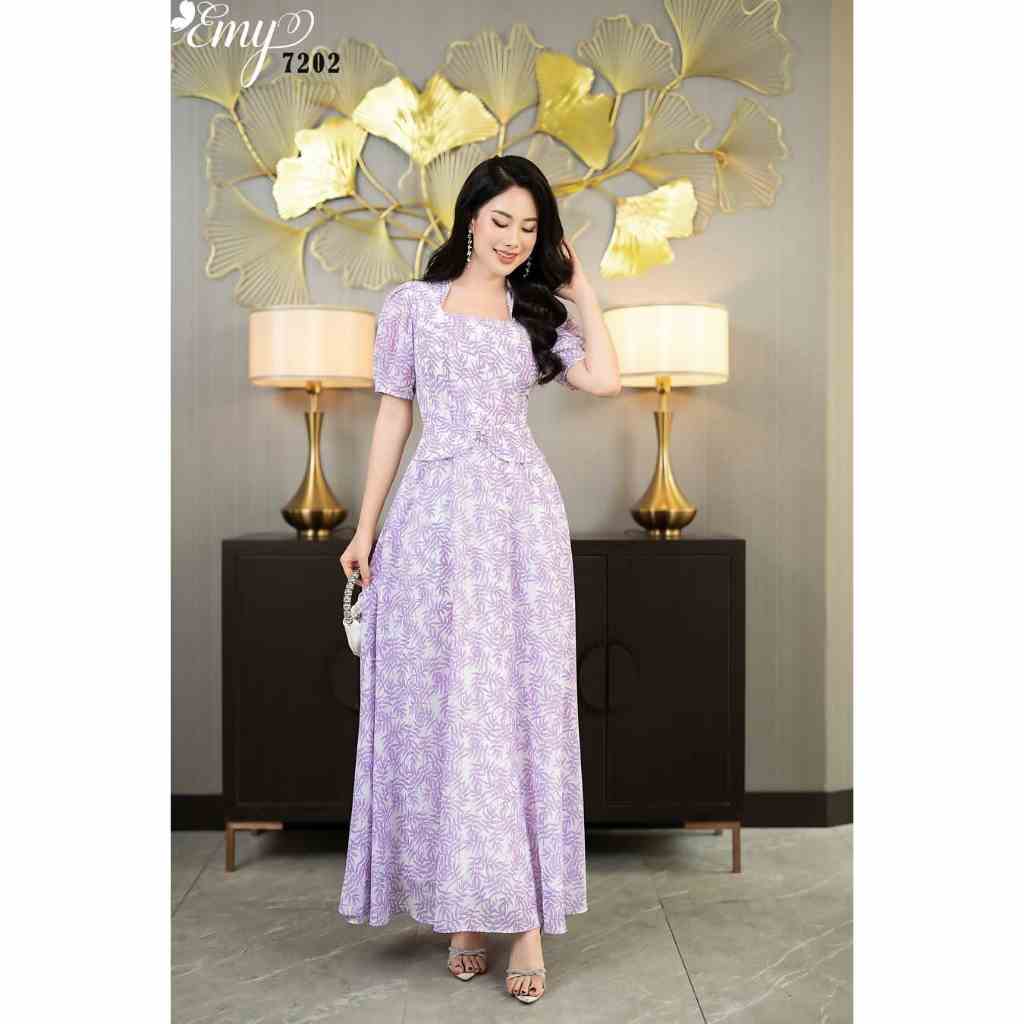 Đầm EMY EM7202 Xoè Maxi Tím