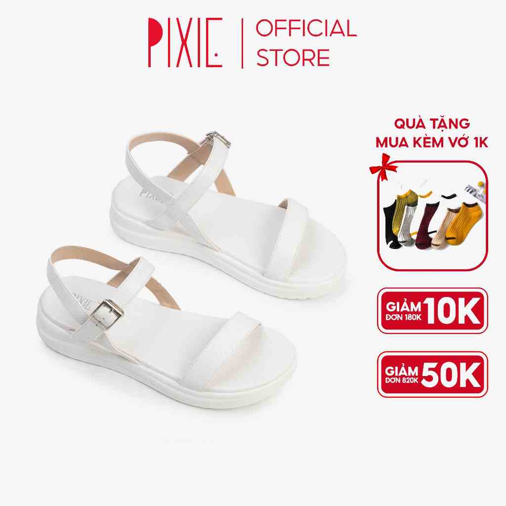 Giày Sandal Đế Xuồng 3cm Quai Ngang H132 Pixie