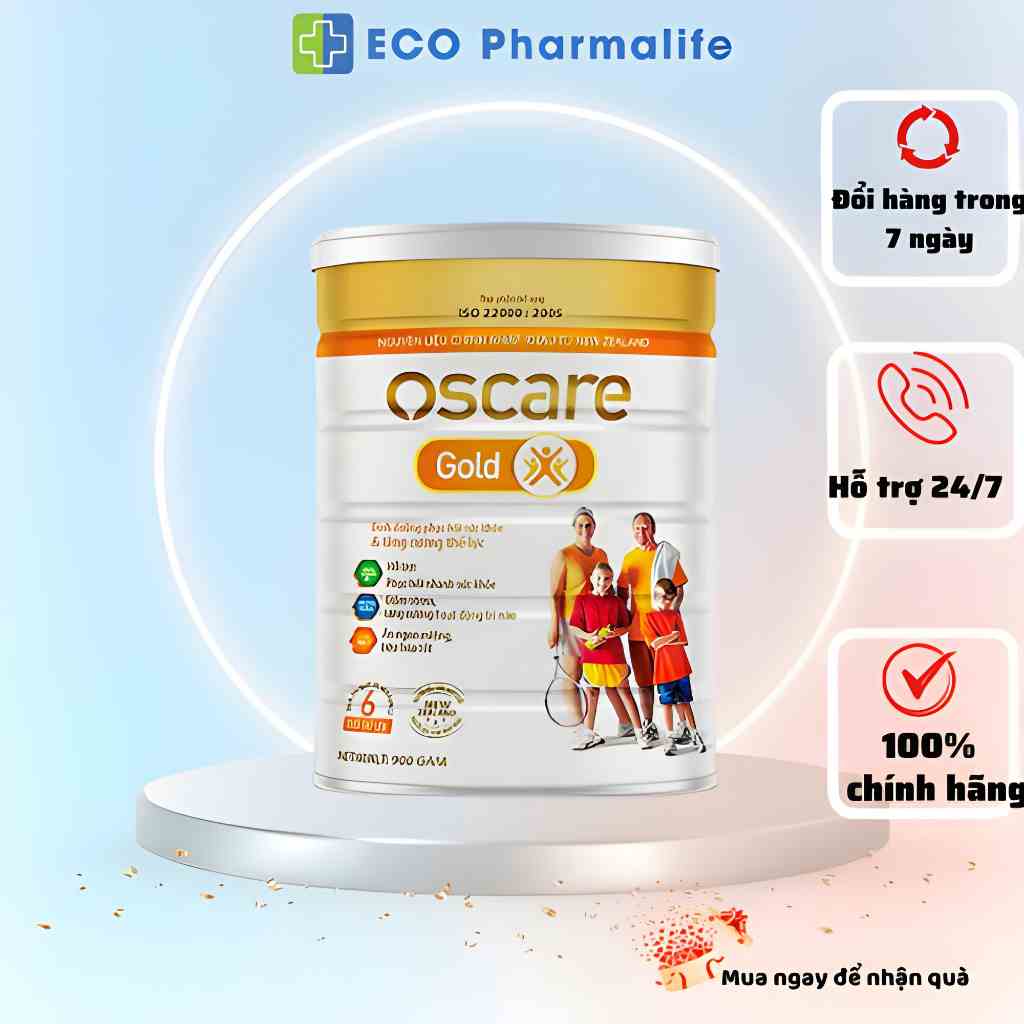 Sữa bột cho người cao tuổi Oscare Gold, ngăn ngừa loãng xương, nâng cao sức khỏe người già