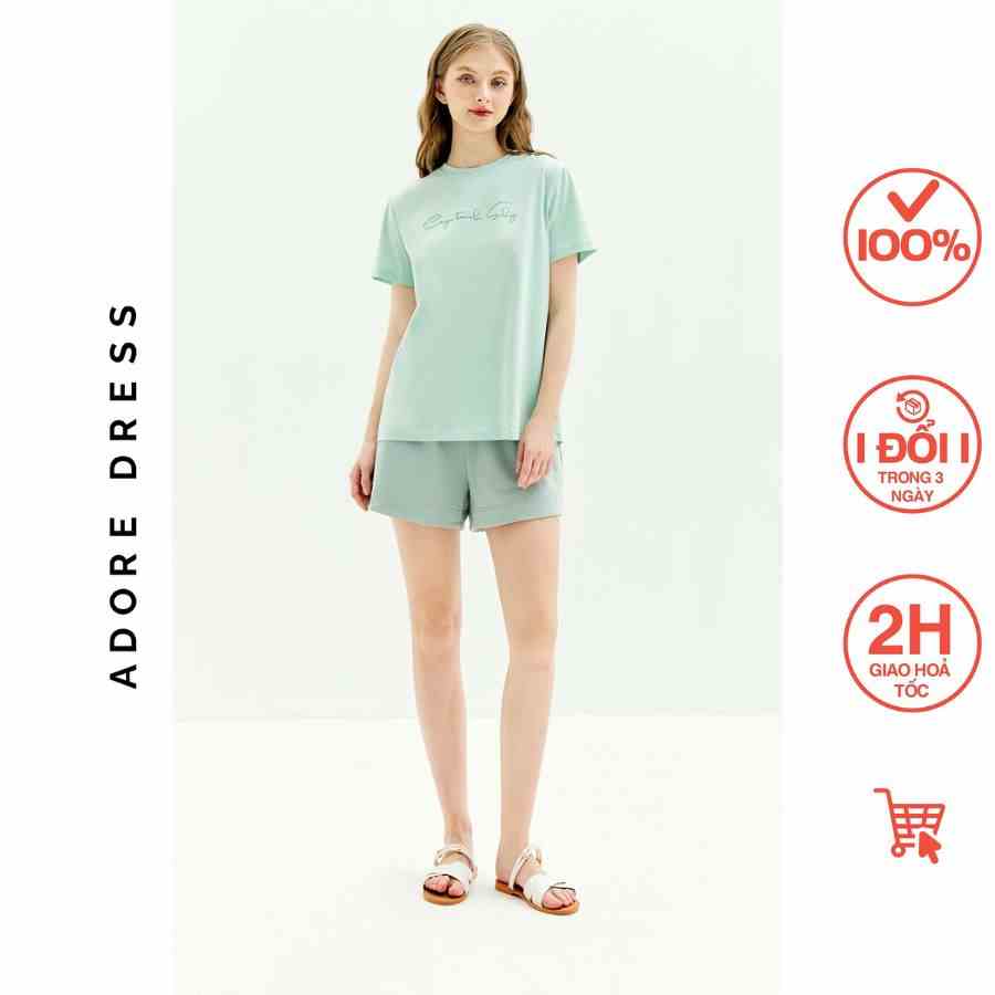 Set home áo phông quần shorts cotton green 311HO3003 ADORE DRESS