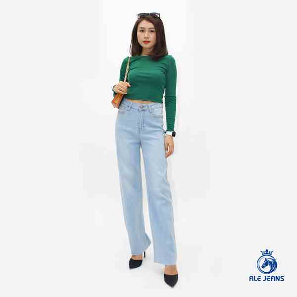 [Mã BMLTB35 giảm đến 35K đơn 99K] Quần Jeans Nữ Ống suông WWID003L ALE JEANS - Xanh Nhạt Thời Thượng