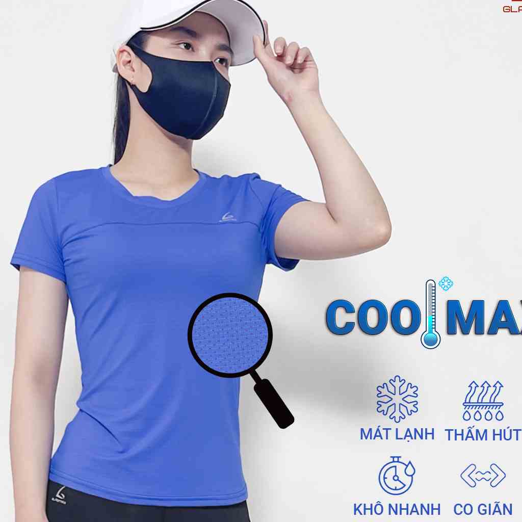 Áo cộc tay thể thao Gladimax Coolmax Slimfit T39 dáng slimfit, thoáng mát mặc đi tập gym, yoga, aerobic...