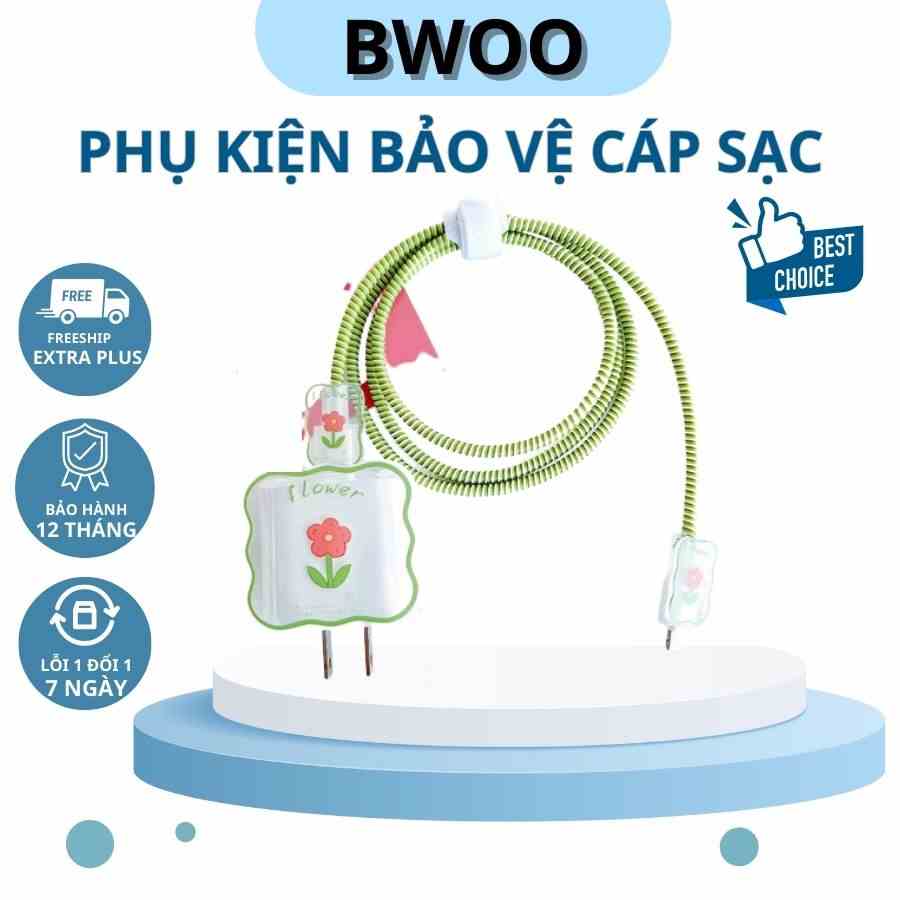 Bộ Phụ Kiện Bảo Vệ Đầu Cáp Sạc BWOO Pd20W Gồm1 Bộ Dây Cáp Sạc Mềm Chống Cắn Bằng Silicon Hoạt Hình Đáng Yêu Cho Bộ Sạc