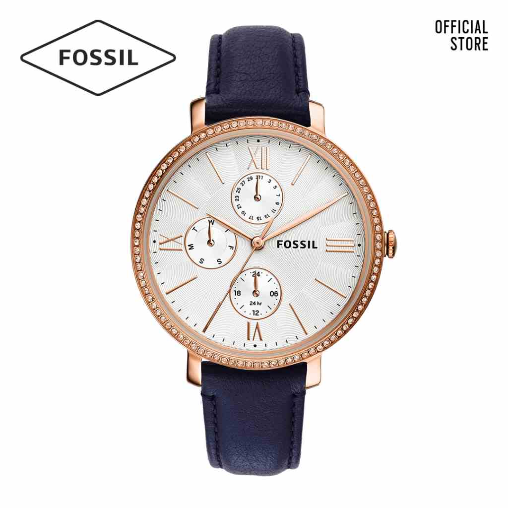 [Mã BMLTA35 giảm đến 35K đơn 99K] Đồng hồ nữ Fossil Jacqueline dây da ES5096 - màu xanh dương