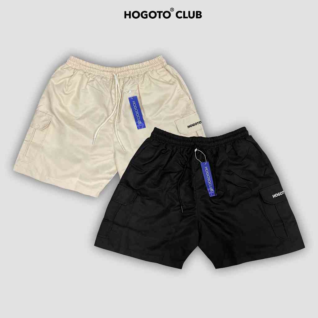 Quần Short GIÓ DÙ THÊU HOGOTO CLUB. Quần Short unisex nam nữ form rộng oversize