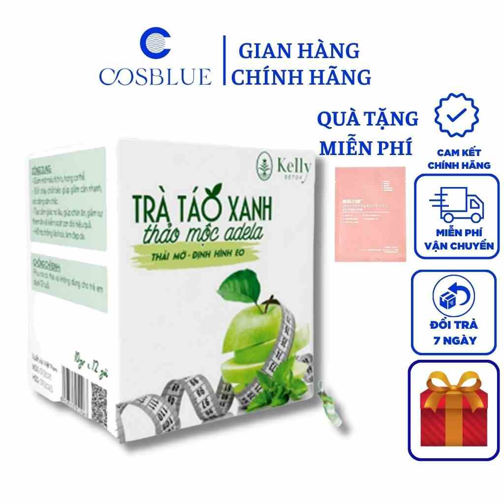 Trà Táo Xanh kelly detox giảm cân, thảo mộc xanh định hình eo thon,dáng đẹp,thải mỡ hộp 12 gói