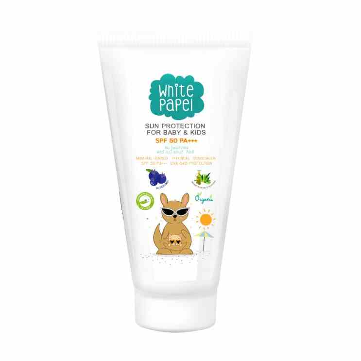 Kem chống nắng vật lý trẻ em hữu cơ Organic chống nắng dưỡng ẩm dịu nhẹ White Papel (50mL)