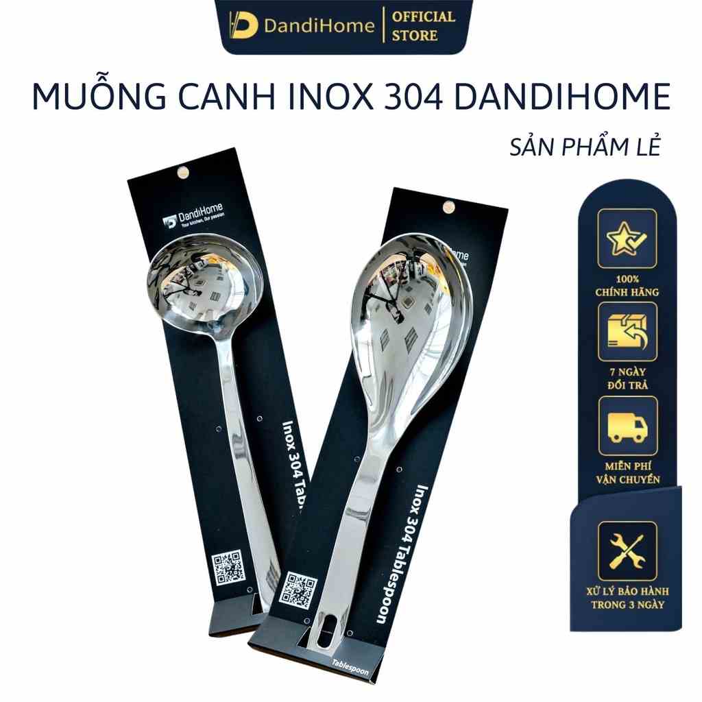 Muỗng múc canh cao cấp DandiHome Inox 304 sang trọng, tinh tế