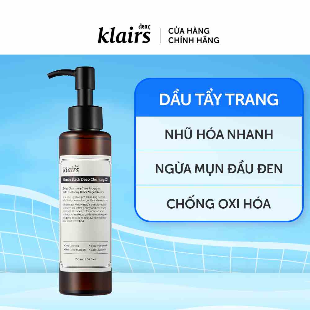 Dầu tẩy trang Dear Klairs Gentle Black Deep Cleansing Oil150ml