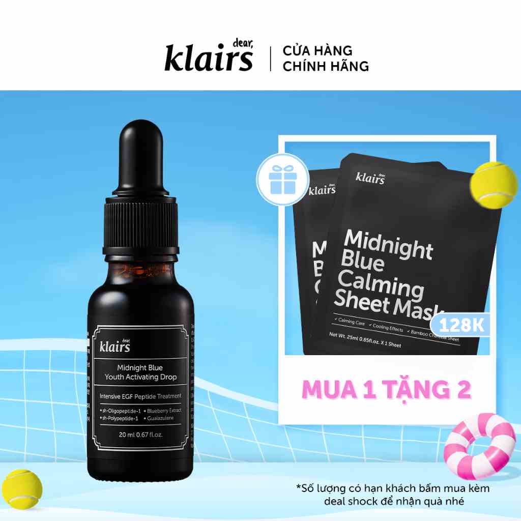 Tinh chất dưỡng da Dear Klairs Midnight Blue Youth Activating Drop 20ml