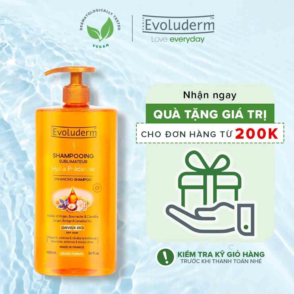 Dầu gội dành cho tóc khô Evoluderm Shampoing Sublimateur Huile Précieuse 1000ml (15259)