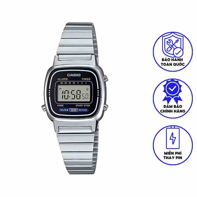 Đồng hồ nữ dây kim loại chính hãng Casio LA670WA-1DF