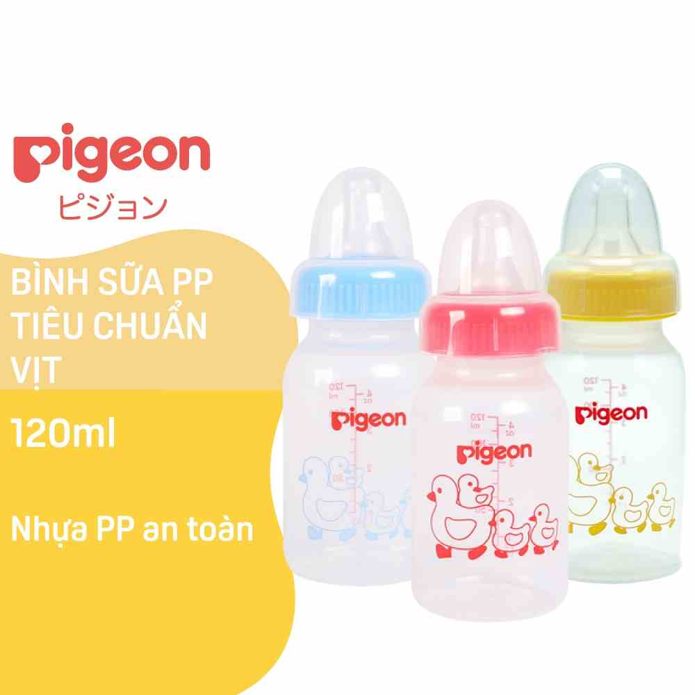 Bình Sữa PP Tiêu Chuẩn Hình Vịt Pigeon 120ml (2018)