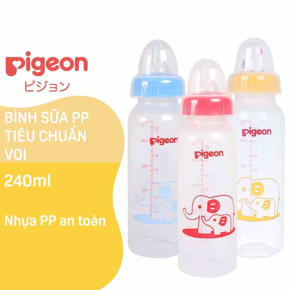 Bình Sữa Pigeon PP Tiêu Chuẩn Hình Voi 240ml