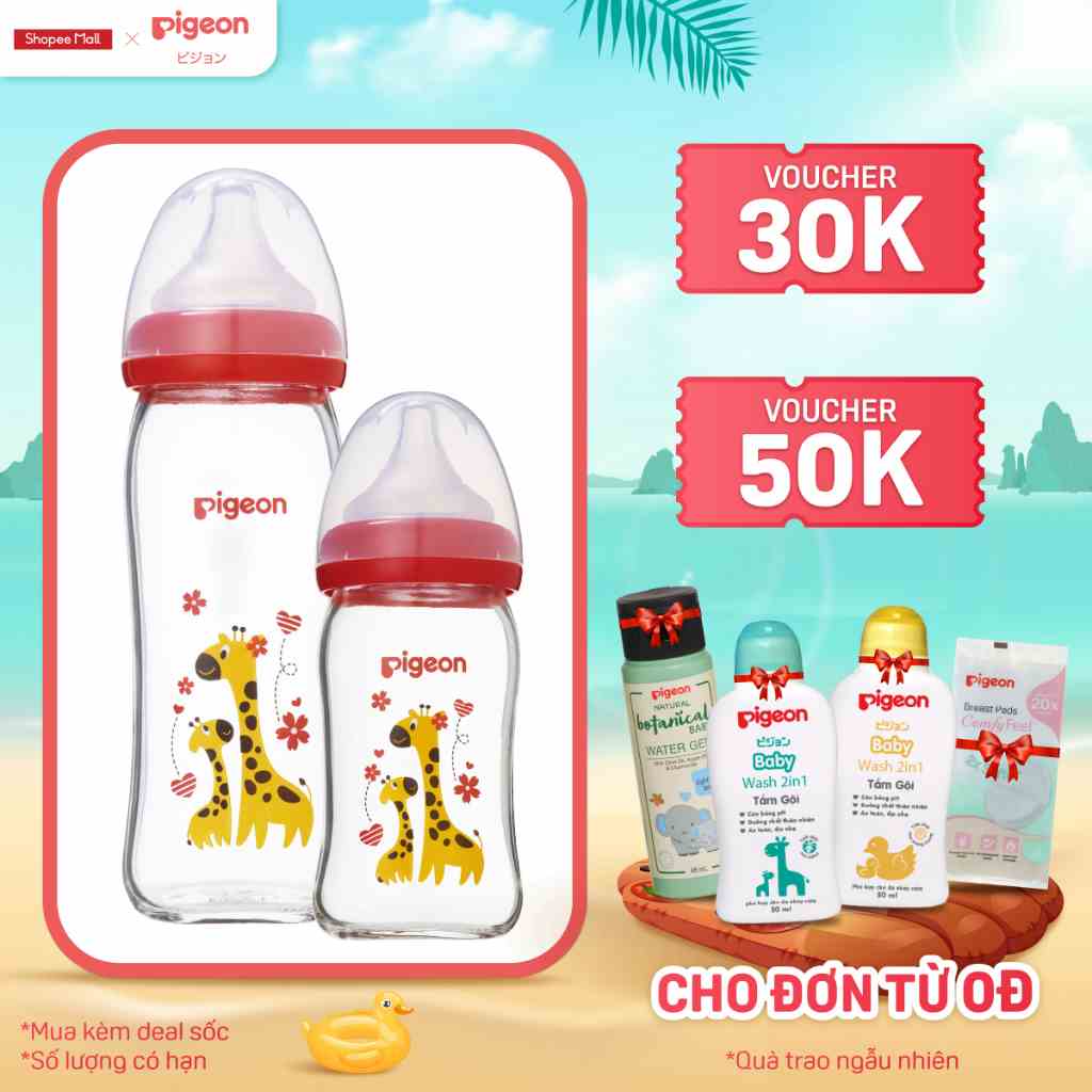 Bình Sữa Thuỷ Tinh Plus Pigeon 160ml (SS)