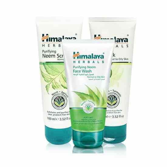 Combo sạch mụn bã nhờn Himalaya Neem cho da mụn Face wash 100ml + Neem Scrub 100ml + Neem Face Pack 100ml