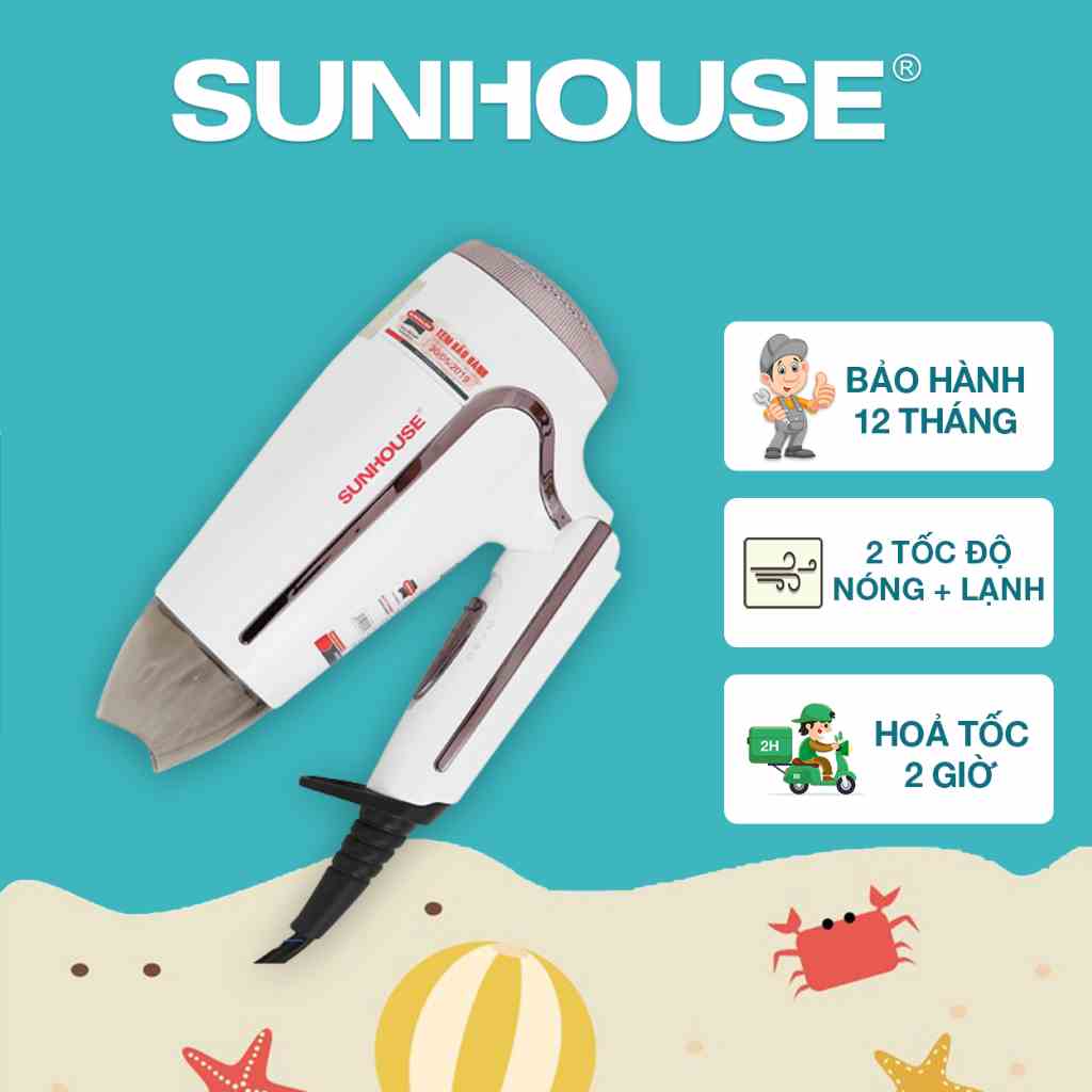 Máy sấy tóc SUNHOUSE SHD2308W - Bảo hành chính hãng 12 tháng