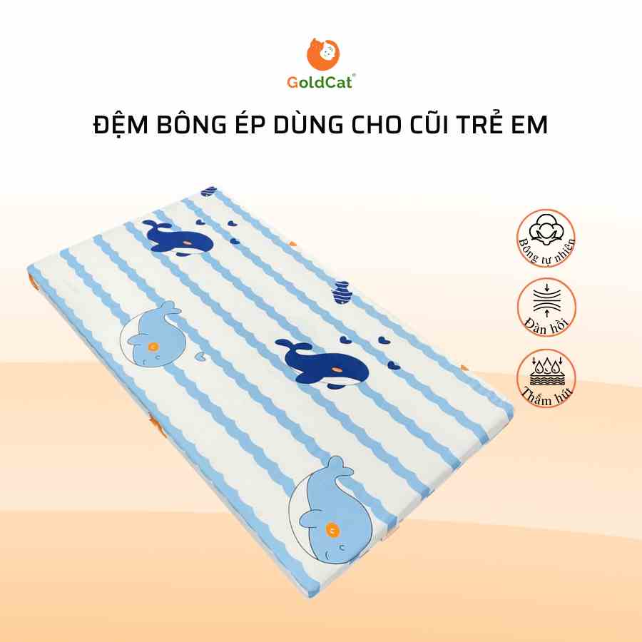 Đệm Cũi Cho Bé GOLDCAT Chất Liệu Bông Ép Tiêu Chuẩn Dày 5cm, Đa Dạng Kích Thước, Đàn Hồi Linh Hoạt