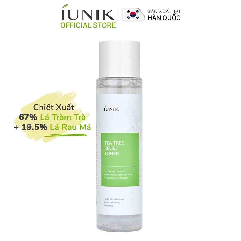 [Mã BMLTA35 giảm đến 35K đơn 99K] Nước cân bằng dành cho da mụn IUNIK Tea Tree Relief Toner 200ml