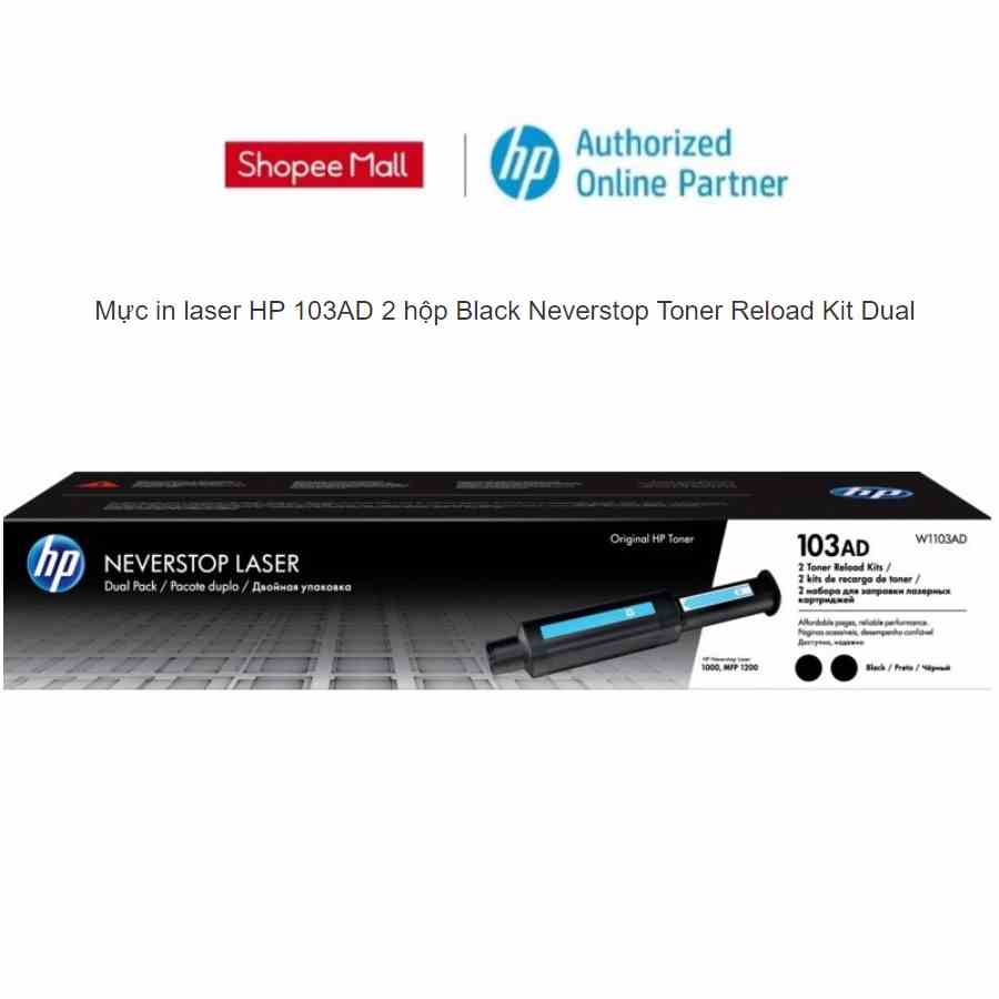 [Mã BMLTA35 giảm đến 35K đơn 99K] Mực in laser HP 103AD 2 hộp Black Neverstop Toner Reload Kit Dual kit 5000 pages