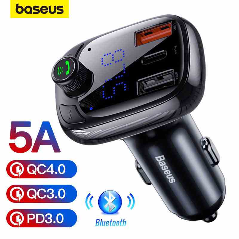 Tẩu Sạc Baseus Bluetooth 5.0 Tốc Độ Nhanh 3.0 Cho Xe Hơi