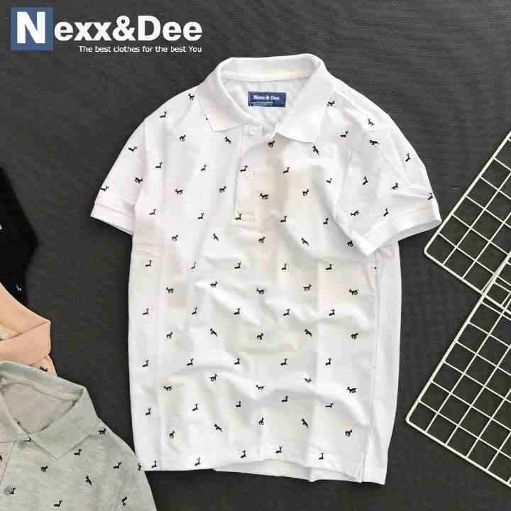 Áo thun polo nam có cổ bẻ hoạ tiết Nexx&Dee chấm bi cá sấu trung niên cao cấp NS025