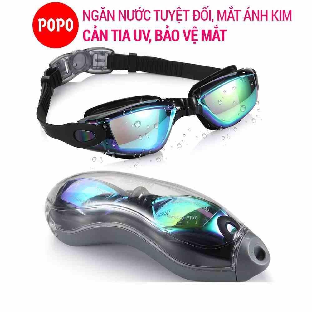 Kính bơi người lớn cản tia UV với mắt kiếng bơi tráng gương POPO2360 cho thi đấu cho nam nữ cho bé từ 8 tuổi