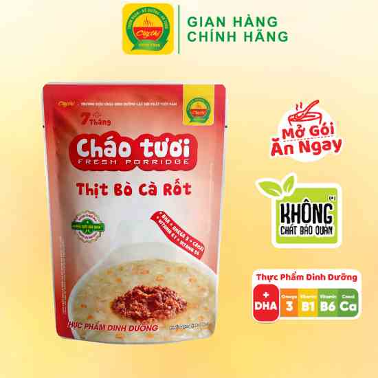 Cháo tươi Cây Thị Thịt bò cà rốt - Mở gói ăn ngay 260g