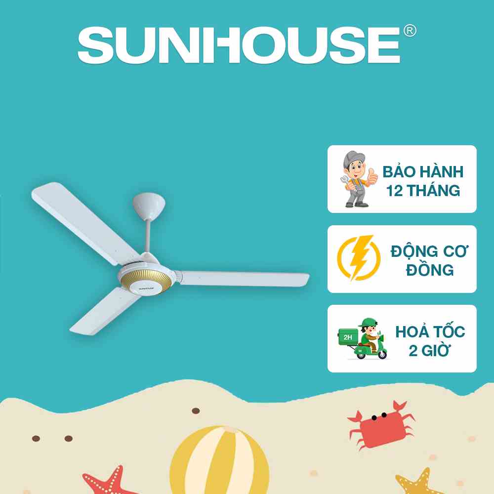 Quạt trần SUNHOUSE SHD7656 - Bảo hành chính hãng 12 tháng