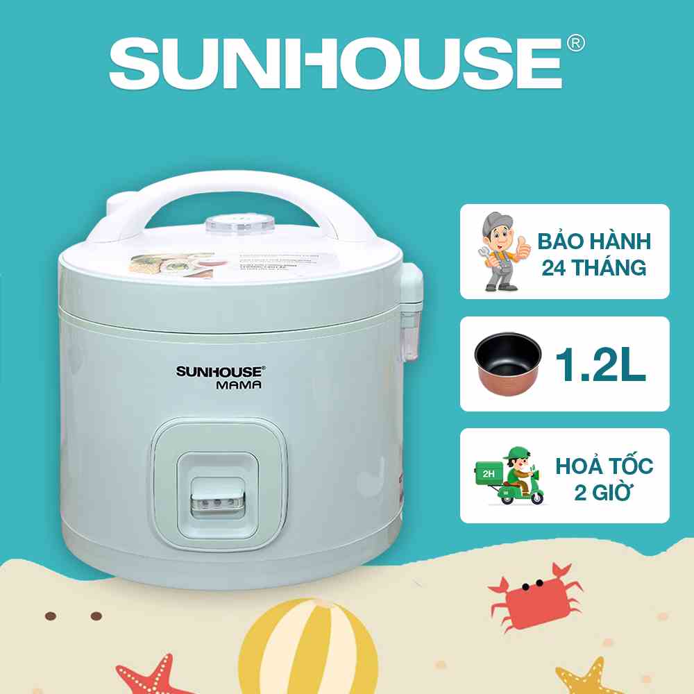 Nồi cơm điện 1.2L SUNHOUSE MAMA SHD8265B - Bảo hành chính hãng 24 tháng